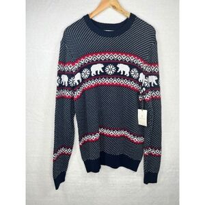 Aspen Mens L Christmas Sweater Polar Bear Snowflake‎ Winter Holiday
NWT